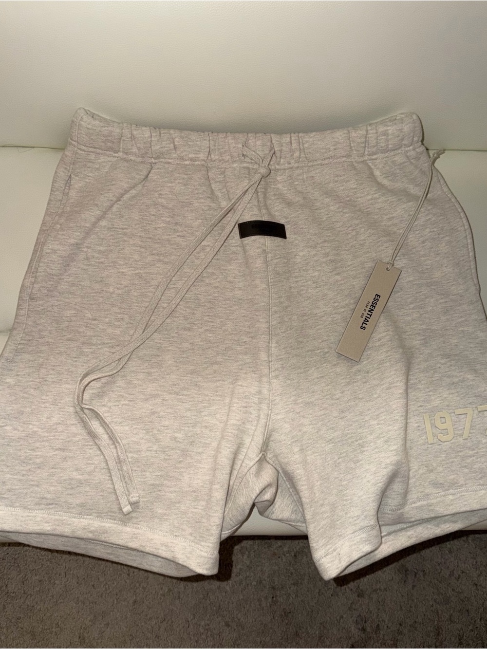 Fear of God Essentials “Light Oatmeal” 1977 Shorts Medium